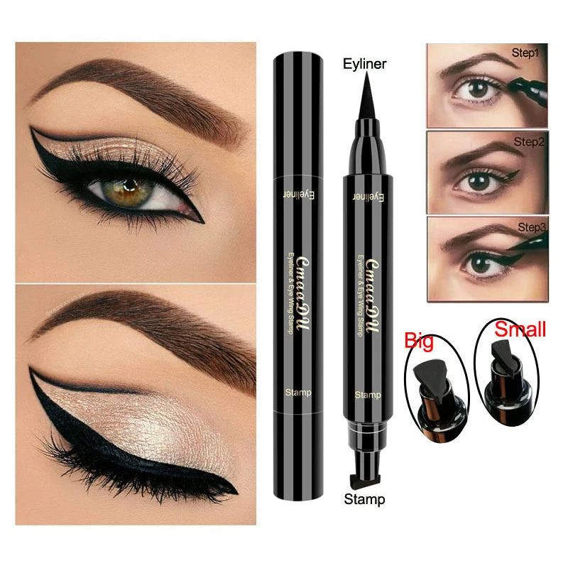 Delineador de Ojos Líquido con Sello y Punta Fina – Waterproof, Secado Rápido y Doble Punta para un Acabado Profesional