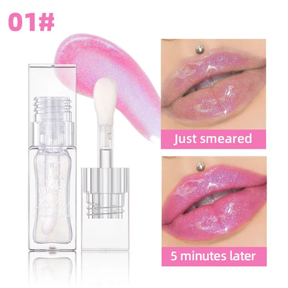 Aceite Labial Mágico QIBEST Cambia de Color – Brillo Hidratante, Bálsamo Transparente, Efecto Brillante e Impermeable
