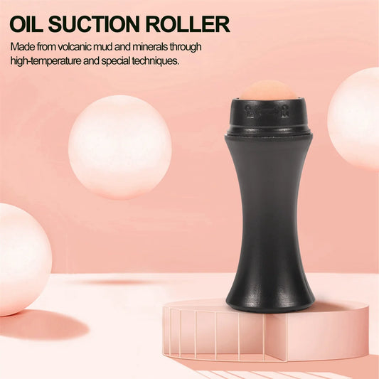Rodillo Volcánico Absorbente de Aceite Facial – Control de Brillo, Piedra Natural, Ideal para Maquillaje Mate y Limpieza de Poros