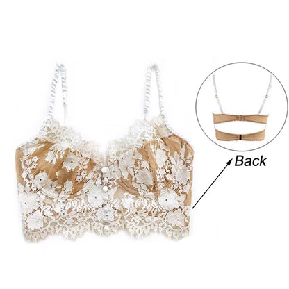 Bralette Sexy de Encaje Floral - Lencería Fina y Elegante para Mujer