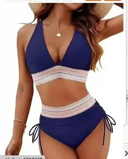 Bikini de Cintura Alta 2025 con Top Acolchado y Tirantes Ajustables – Elegante y Cómodo para Mujer