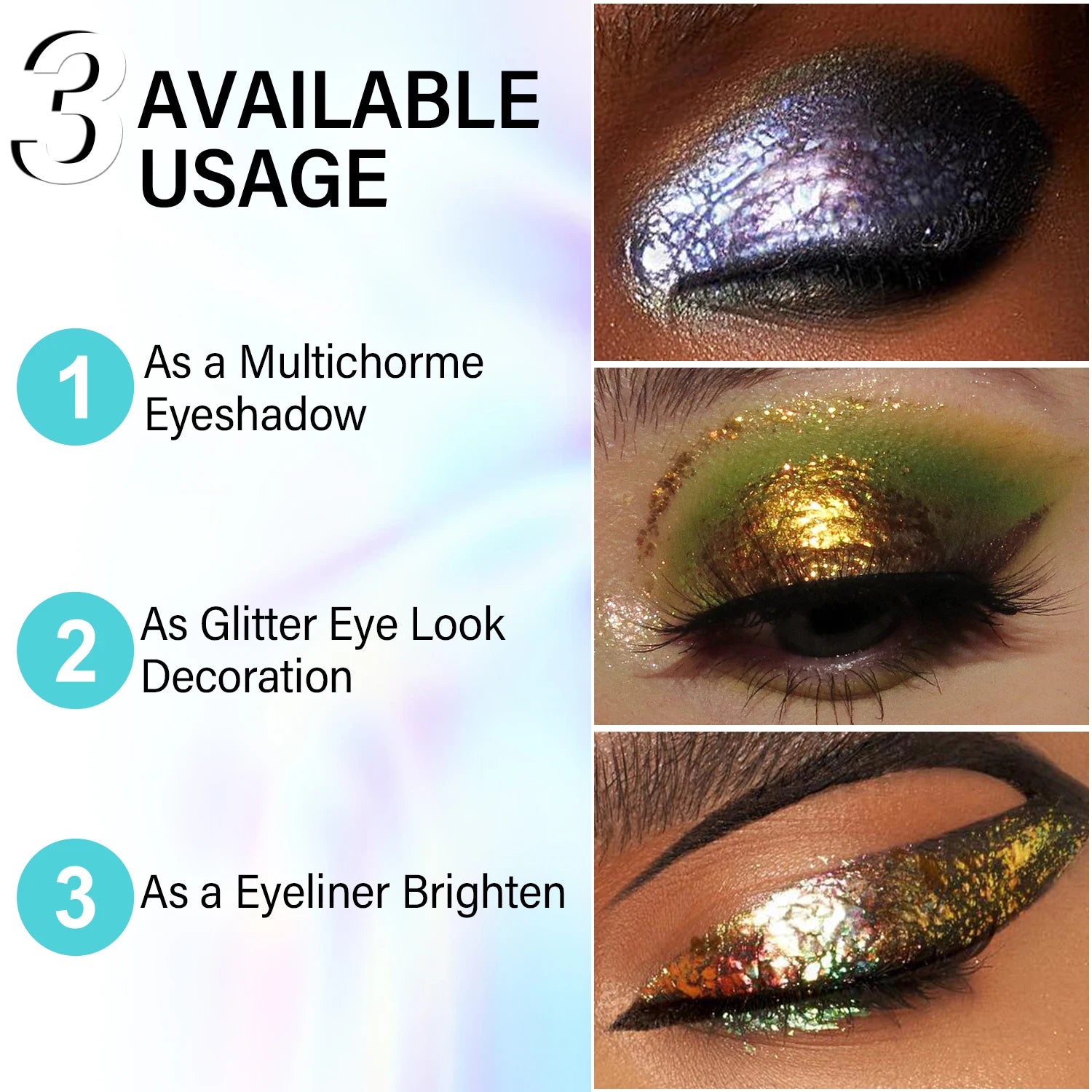 Sombra de Ojos en Gel Profesional Camaleón – Multicromo, Vegana, Alta Pigmentación y Larga Duración