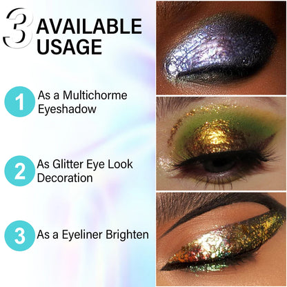 Sombra de Ojos en Gel Profesional Camaleón – Multicromo, Vegana, Alta Pigmentación y Larga Duración