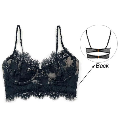 Bralette Sexy de Encaje Floral - Lencería Fina y Elegante para Mujer