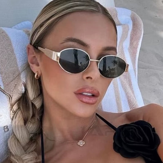 Gafas de Sol Retro UV400 – Estilo Vintage con Montura Metálica de Lujo para Mujer | Protección Total y Elegancia