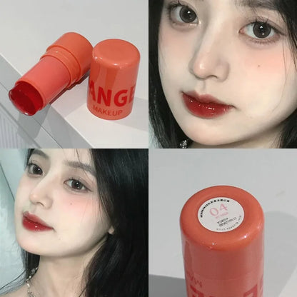 Strawberry Jelly Blush – Rubor y Labial 2 en 1, Look Natural y Duradero, Acabado Glossy