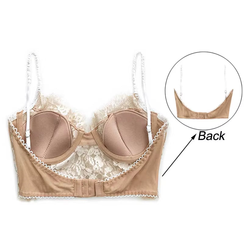 Bralette Sexy de Encaje Floral - Lencería Fina y Elegante para Mujer