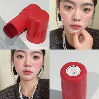 Strawberry Jelly Blush – Rubor y Labial 2 en 1, Look Natural y Duradero, Acabado Glossy
