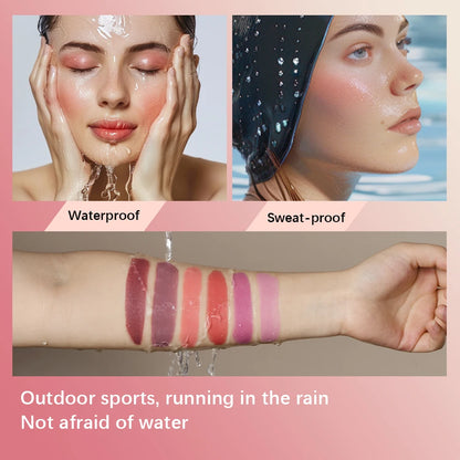Colorete en Barra 3 en 1 Lakerain – Hidratante, Resistente al Agua y Multifunción para Mejillas, Labios y Contorno