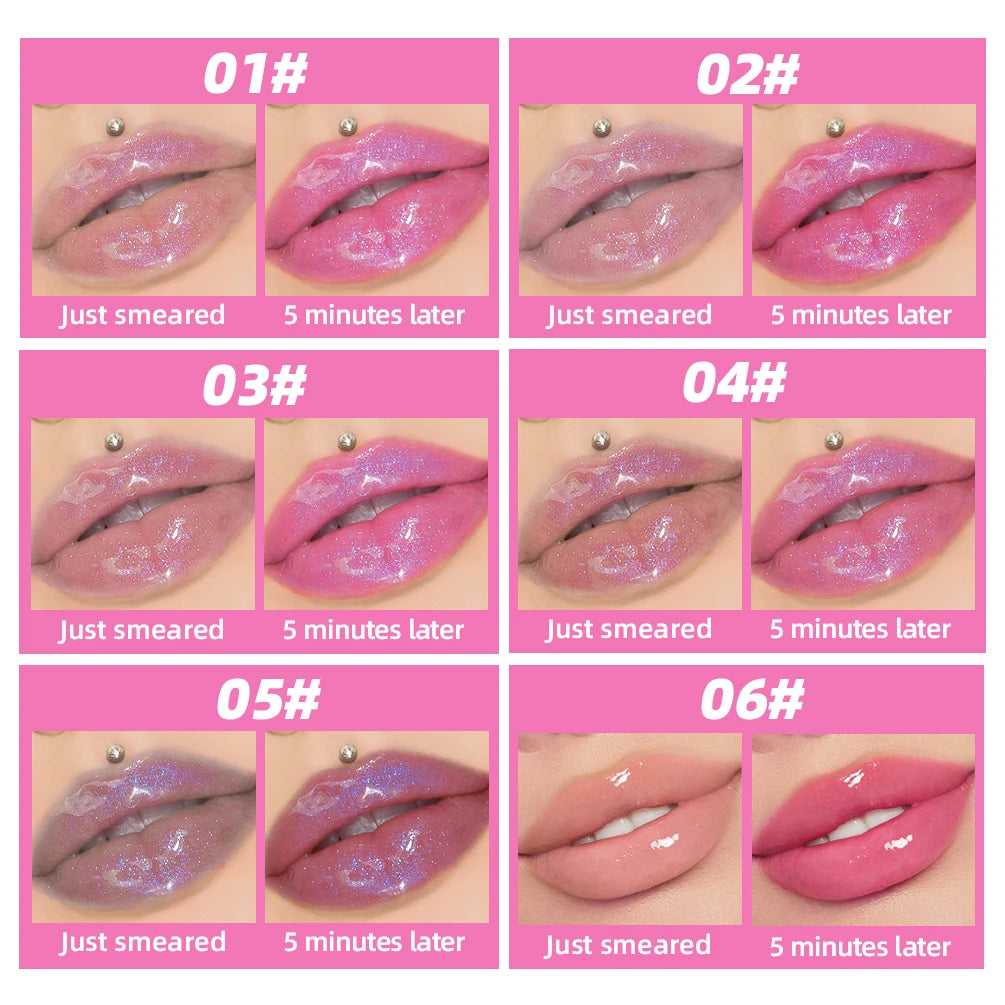Aceite Labial Mágico QIBEST Cambia de Color – Brillo Hidratante, Bálsamo Transparente, Efecto Brillante e Impermeable