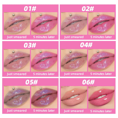 Aceite Labial Mágico QIBEST Cambia de Color – Brillo Hidratante, Bálsamo Transparente, Efecto Brillante e Impermeable