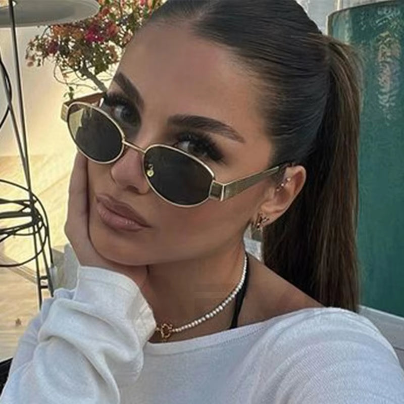 Gafas de Sol Retro UV400 – Estilo Vintage con Montura Metálica de Lujo para Mujer | Protección Total y Elegancia