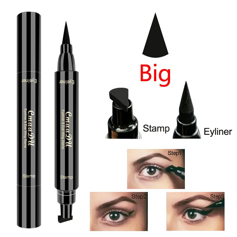 Delineador de Ojos Líquido con Sello y Punta Fina – Waterproof, Secado Rápido y Doble Punta para un Acabado Profesional