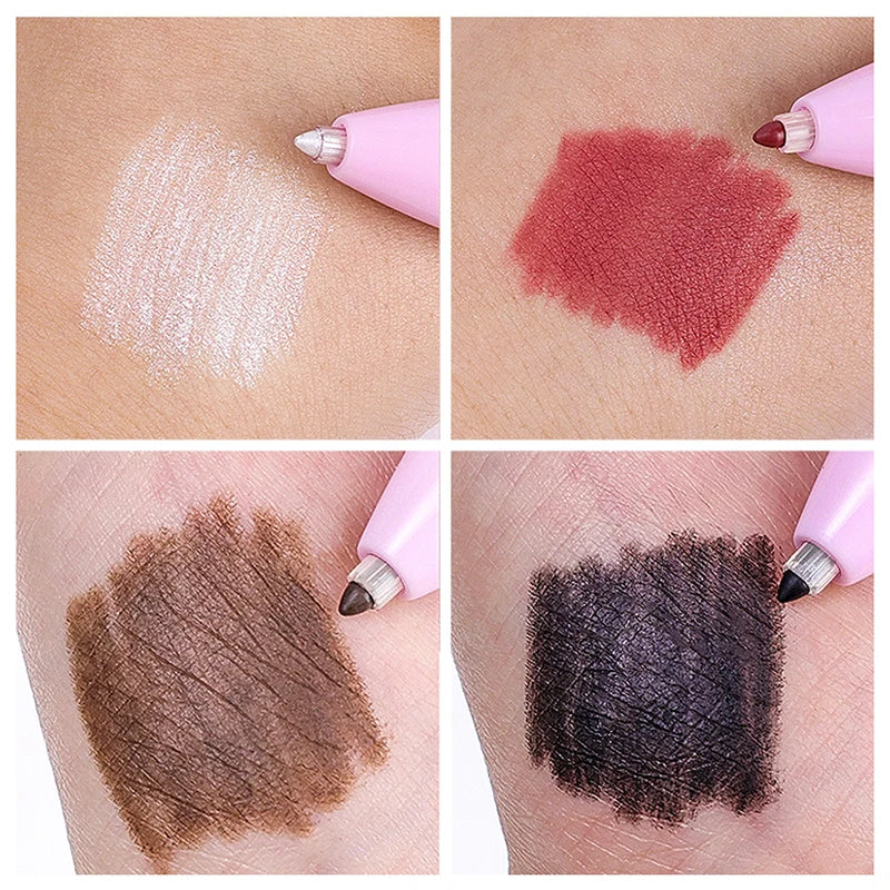 Pluma de Maquillaje 4 en 1 – Delineador de Ojos, Cejas, Iluminador y Perfilador de Labios | Todo en Uno y Portátil