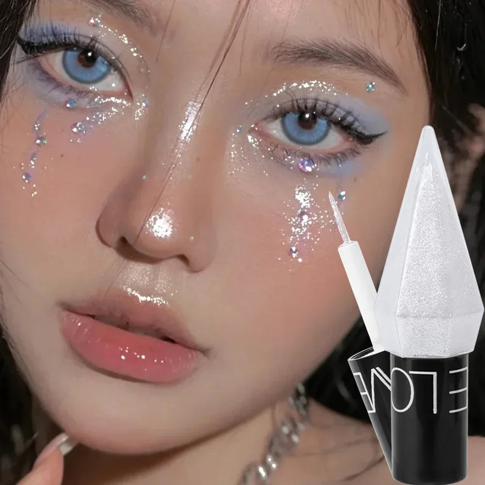 Sombra de Ojos Líquida con Purpurina – Delineador en Barra Resistente al Agua, Acabado Metálico y Brillante para Maquillaje Glam