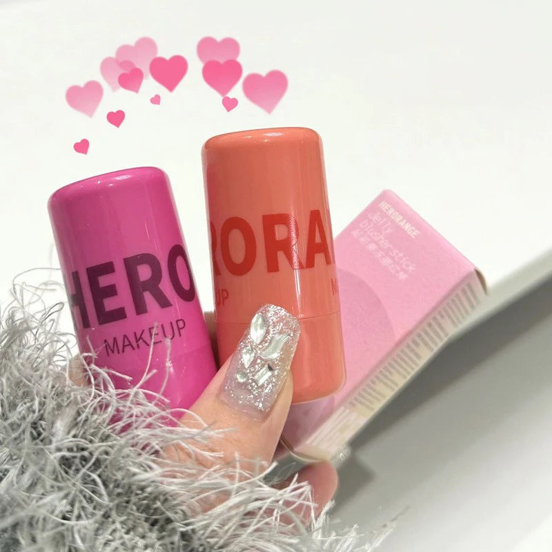 Strawberry Jelly Blush – Rubor y Labial 2 en 1, Look Natural y Duradero, Acabado Glossy
