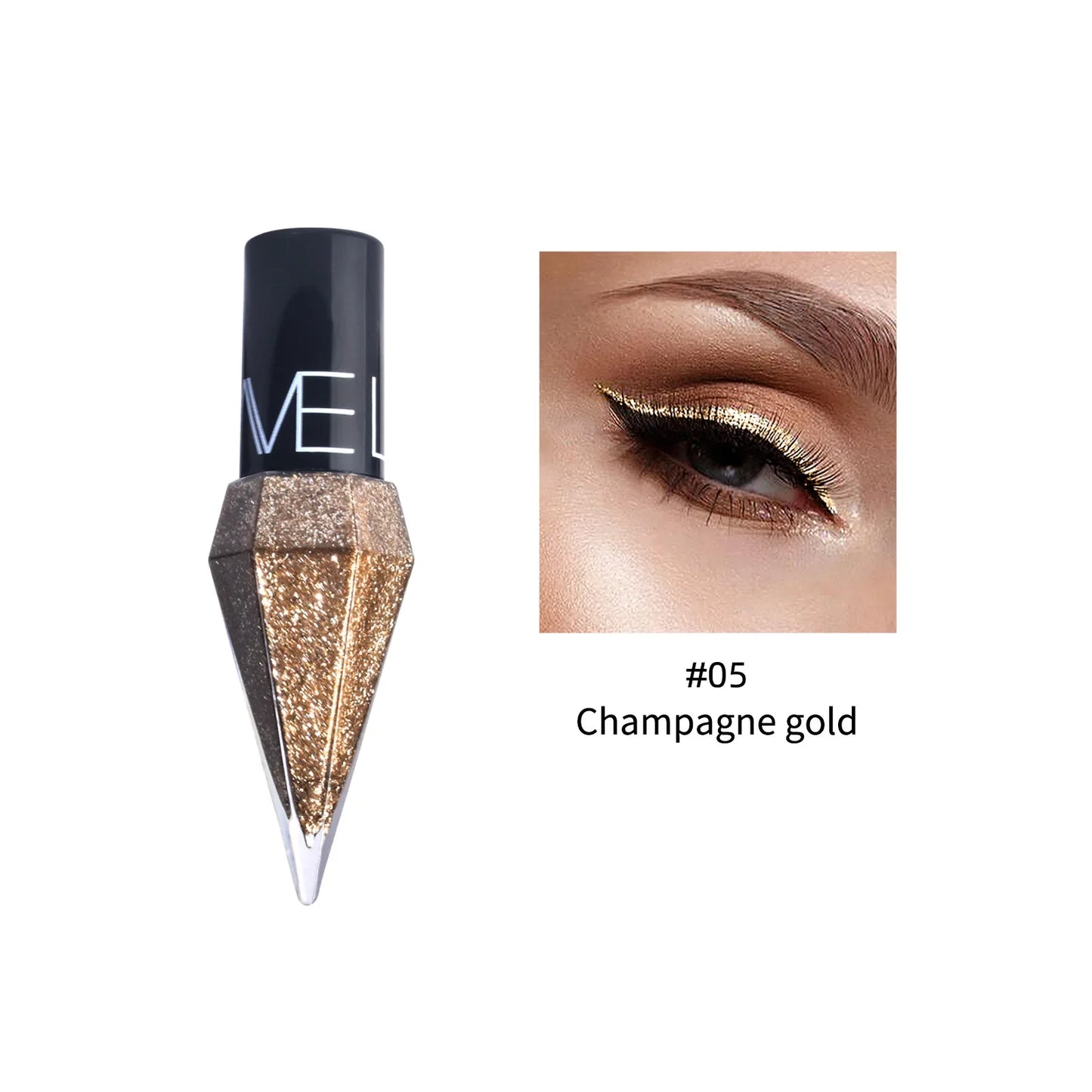 Sombra de Ojos Líquida con Purpurina – Delineador en Barra Resistente al Agua, Acabado Metálico y Brillante para Maquillaje Glam
