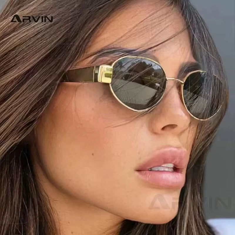 Gafas de Sol Retro UV400 – Estilo Vintage con Montura Metálica de Lujo para Mujer | Protección Total y Elegancia