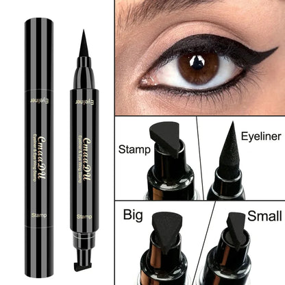 Delineador de Ojos Líquido con Sello y Punta Fina – Waterproof, Secado Rápido y Doble Punta para un Acabado Profesional
