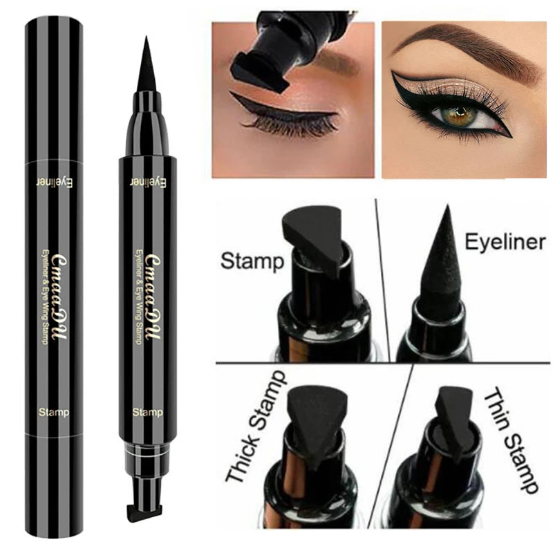Delineador de Ojos Líquido con Sello y Punta Fina – Waterproof, Secado Rápido y Doble Punta para un Acabado Profesional