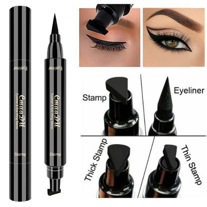 Delineador de Ojos Líquido con Sello y Punta Fina – Waterproof, Secado Rápido y Doble Punta para un Acabado Profesional