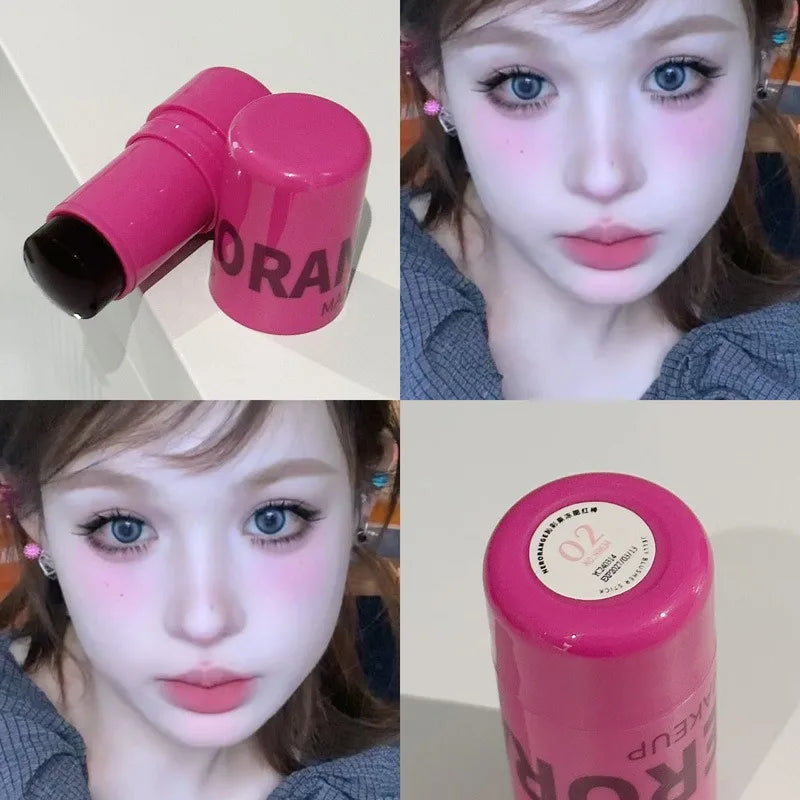 Strawberry Jelly Blush – Rubor y Labial 2 en 1, Look Natural y Duradero, Acabado Glossy