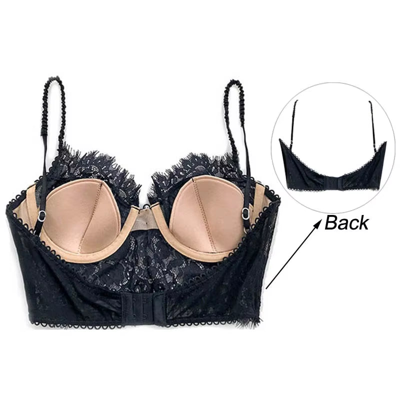 Bralette Sexy de Encaje Floral - Lencería Fina y Elegante para Mujer