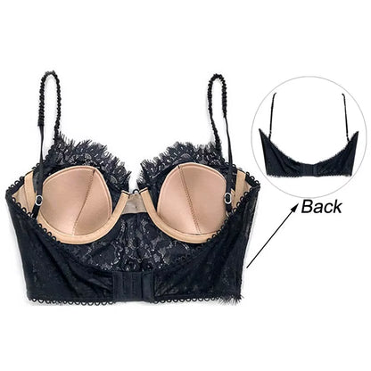 Bralette Sexy de Encaje Floral - Lencería Fina y Elegante para Mujer