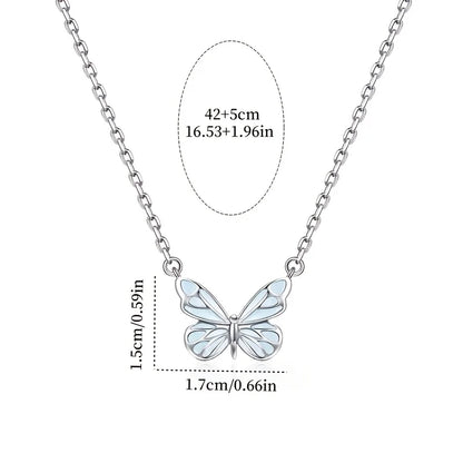 Collar de Mariposa Azul Luminosa – Joyería Minimalista y Elegante para Mujer | Aesthetic Nocturno
