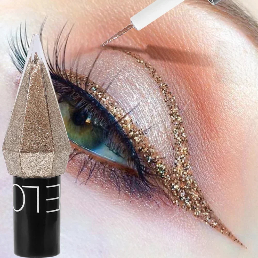 Sombra de Ojos Líquida con Purpurina – Delineador en Barra Resistente al Agua, Acabado Metálico y Brillante para Maquillaje Glam
