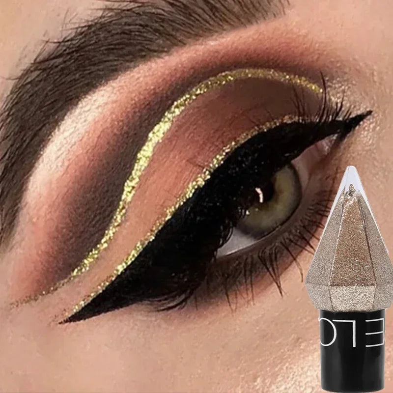 Sombra de Ojos Líquida con Purpurina – Delineador en Barra Resistente al Agua, Acabado Metálico y Brillante para Maquillaje Glam