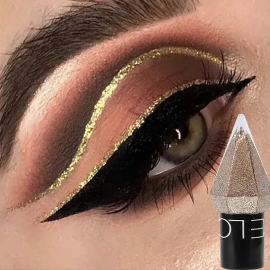 Sombra de Ojos Líquida con Purpurina – Delineador en Barra Resistente al Agua, Acabado Metálico y Brillante para Maquillaje Glam