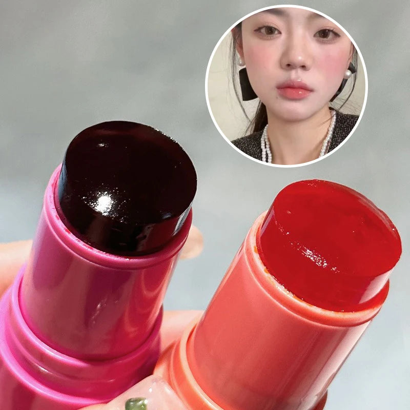 Strawberry Jelly Blush – Rubor y Labial 2 en 1, Look Natural y Duradero, Acabado Glossy