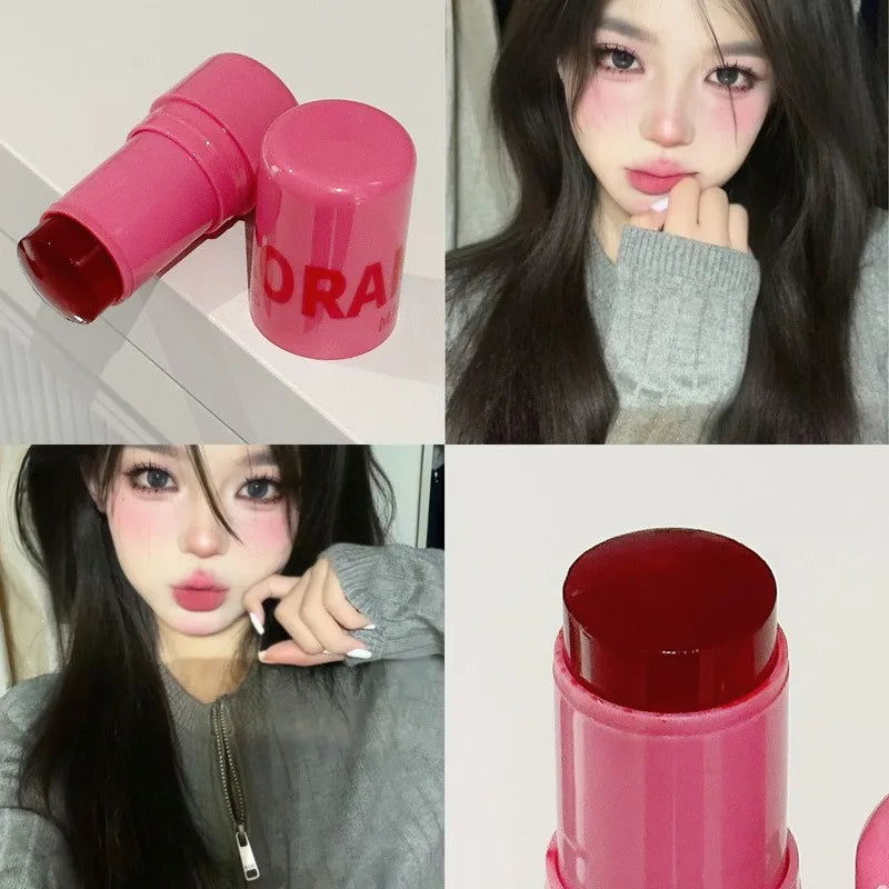 Strawberry Jelly Blush – Rubor y Labial 2 en 1, Look Natural y Duradero, Acabado Glossy