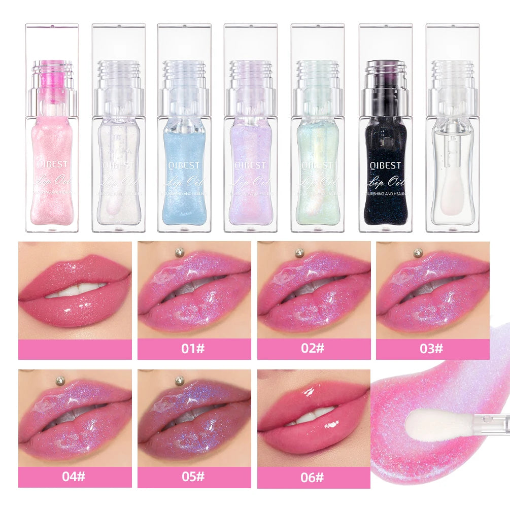 Aceite Labial Mágico QIBEST Cambia de Color – Brillo Hidratante, Bálsamo Transparente, Efecto Brillante e Impermeable